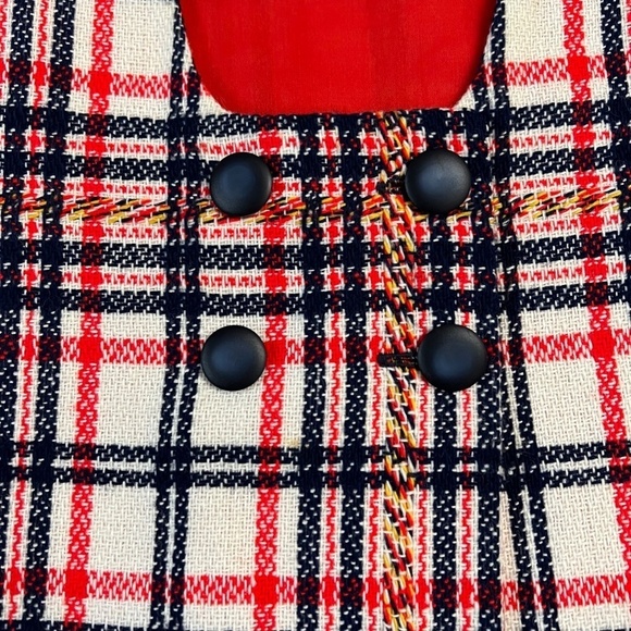 Vintage Handmade Plaid Dress/Vest Sz S - Picture 2 of 7